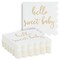 50 Pack 5x5 Inch White Scalloped Napkins with Gold Foil Hello Sweet Baby - Gender Neutral Baby Shower Napkins & Table Decor for Boy Girl Sprinkle Decorations